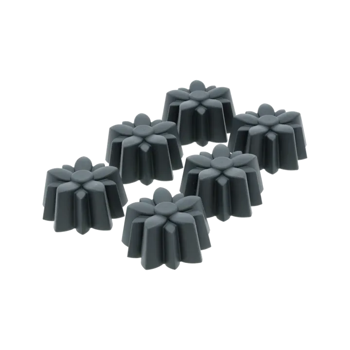 Muffinform Silikon 6 Löcher - Blume, grau - Blomsterbergs