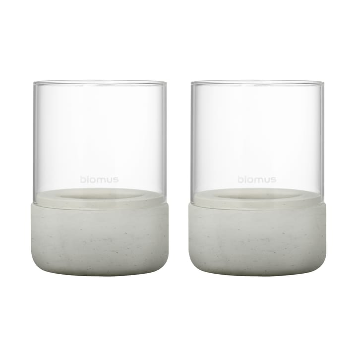 Calma Windlicht Ø7cm 2er Pack - Light grey - Blomus