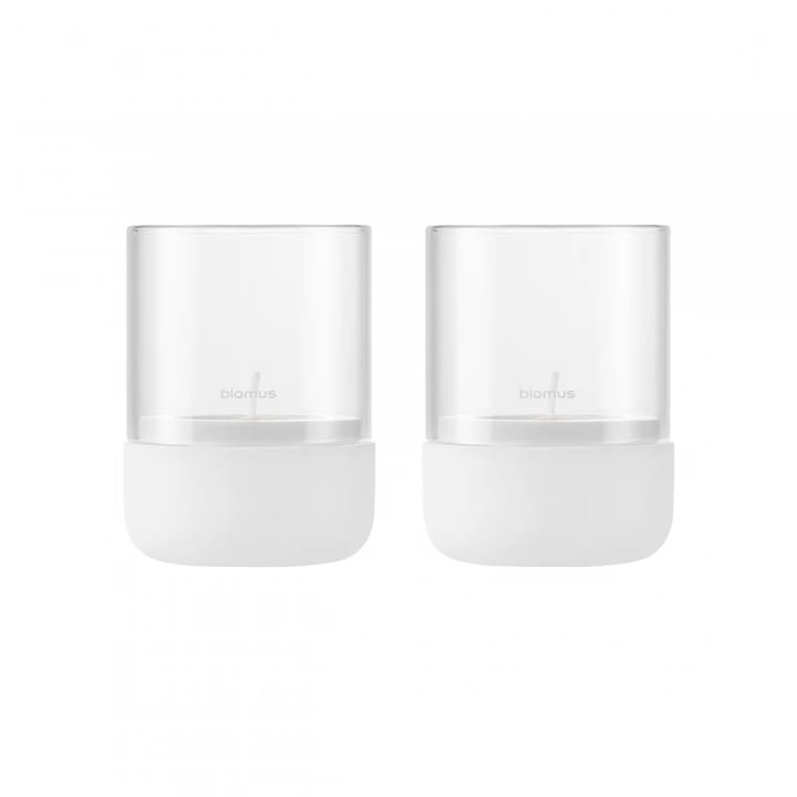 Calma Windlicht Ø7cm 2er Pack, Lily white blomus