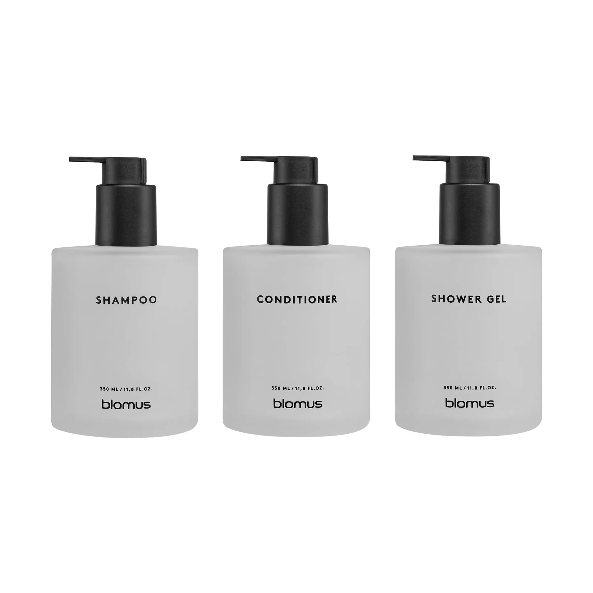 Kirei Glasflaschen inkl. Wandhalterung 3er-Pack, Weiß, wird mit Schrauben montiert blomus