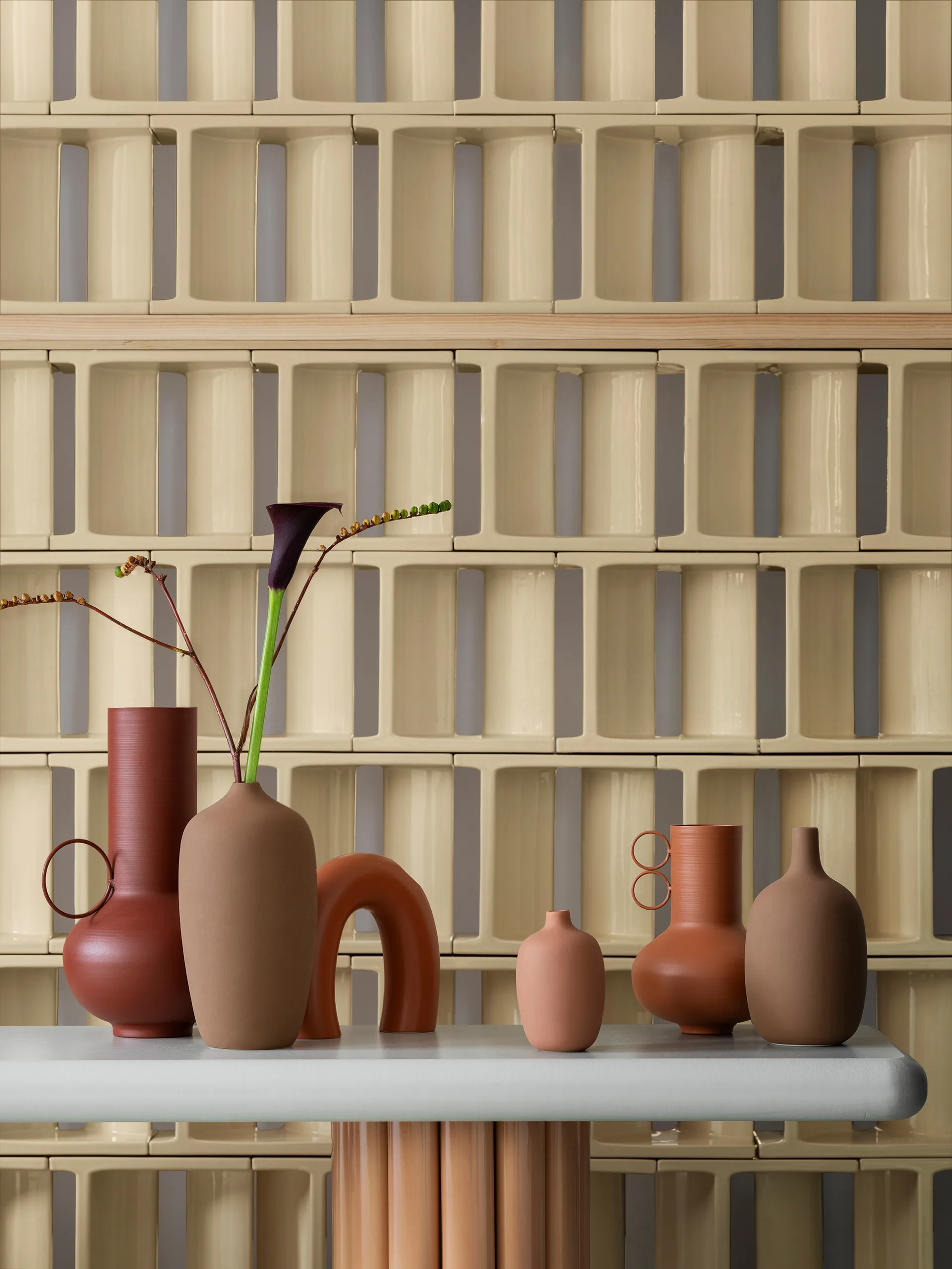 Loha Vase 33 cm, Brandy Brown blomus