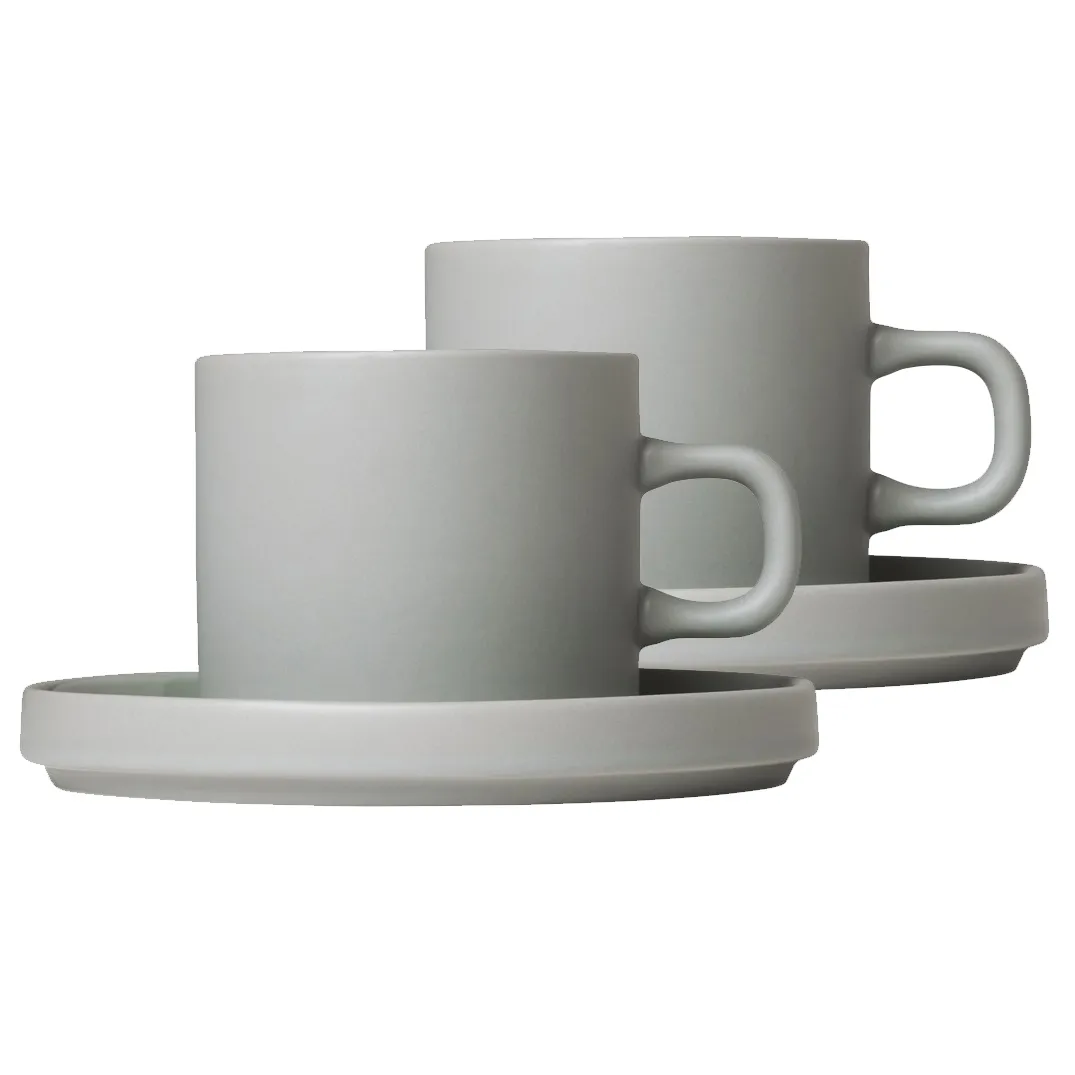 Pilar Kaffeetasse 2er Pack, Mirage grey blomus