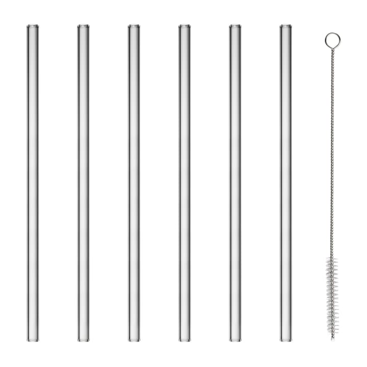 Sala Glasstrohhalm mit Bürste Ø20cm 6er Pack, Klar blomus