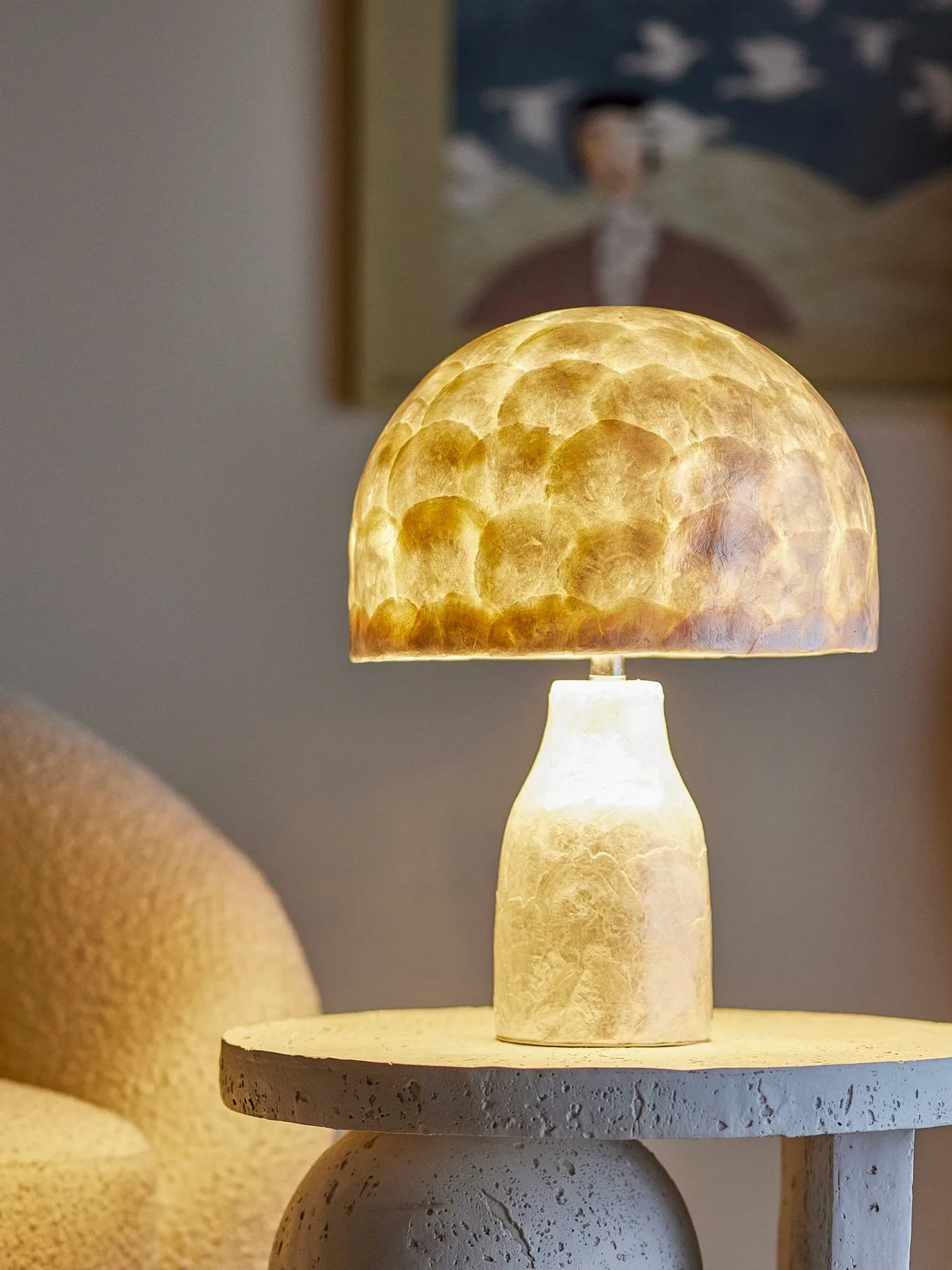Adria Tischlampe, Natur, Perlmutt Bloomingville