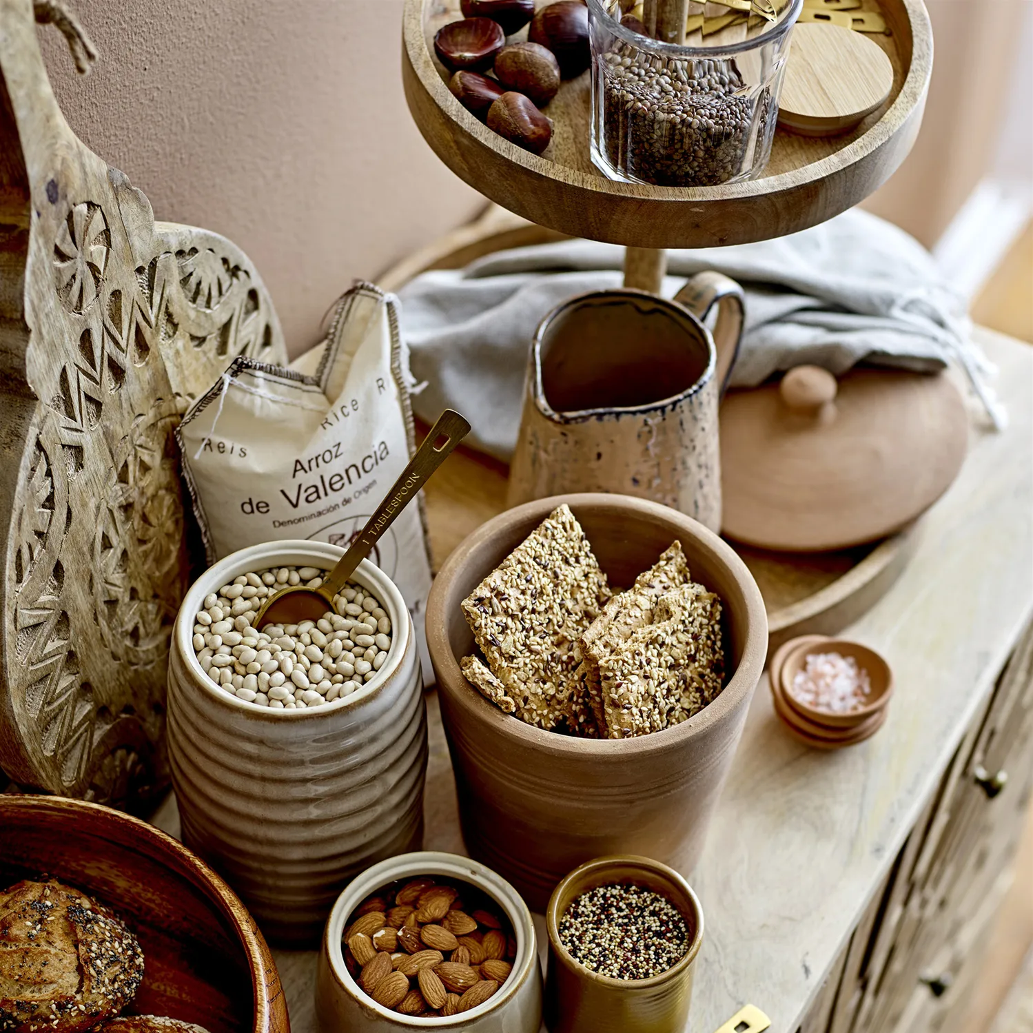 Bloomingville Tortenständer Mangoholz 41,5cm, Braun Bloomingville