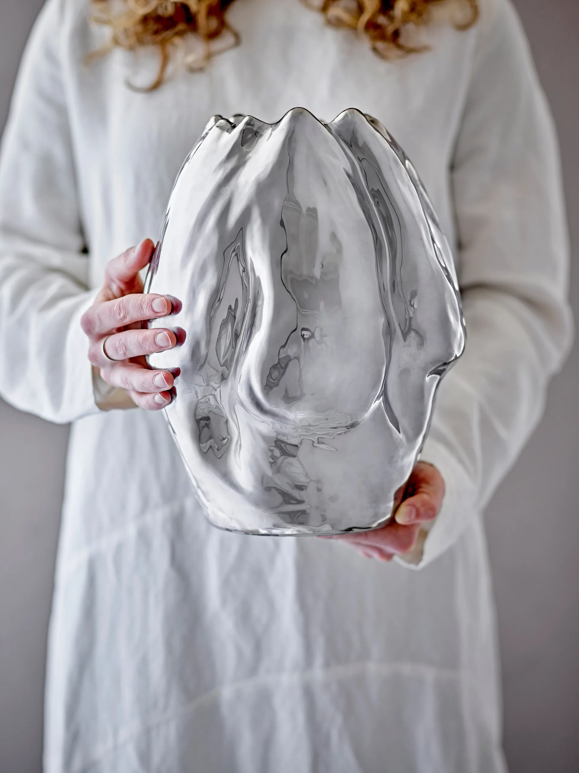 Bobby Vase 23,5x29 cm, Silber Bloomingville