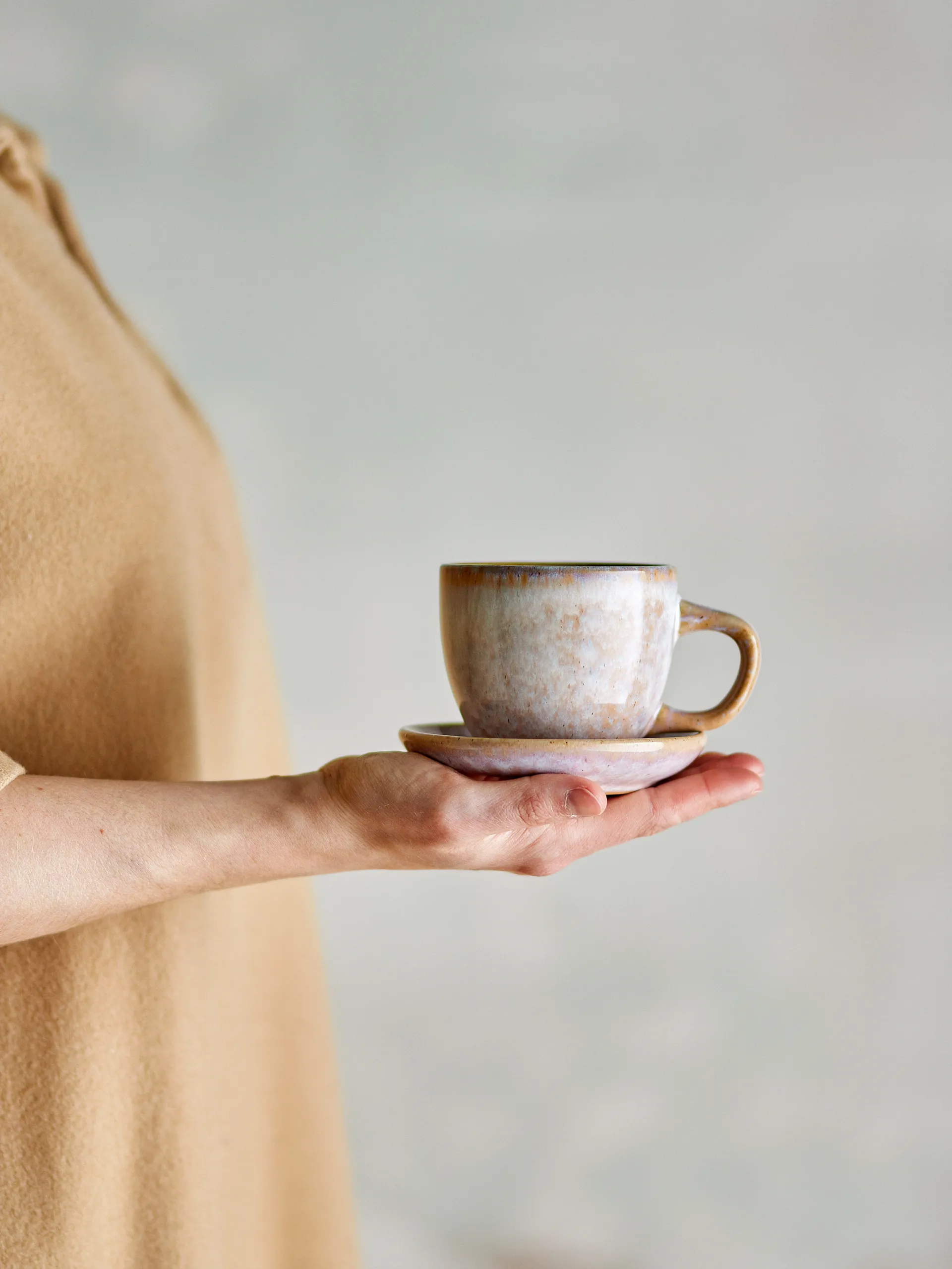 Brenta Tasse mit Untertasse 4-teilig, Rose Bloomingville