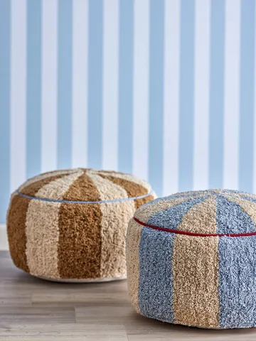 Charoline Pouf Ø44cm - Blau-Weiß-Rot - Bloomingville
