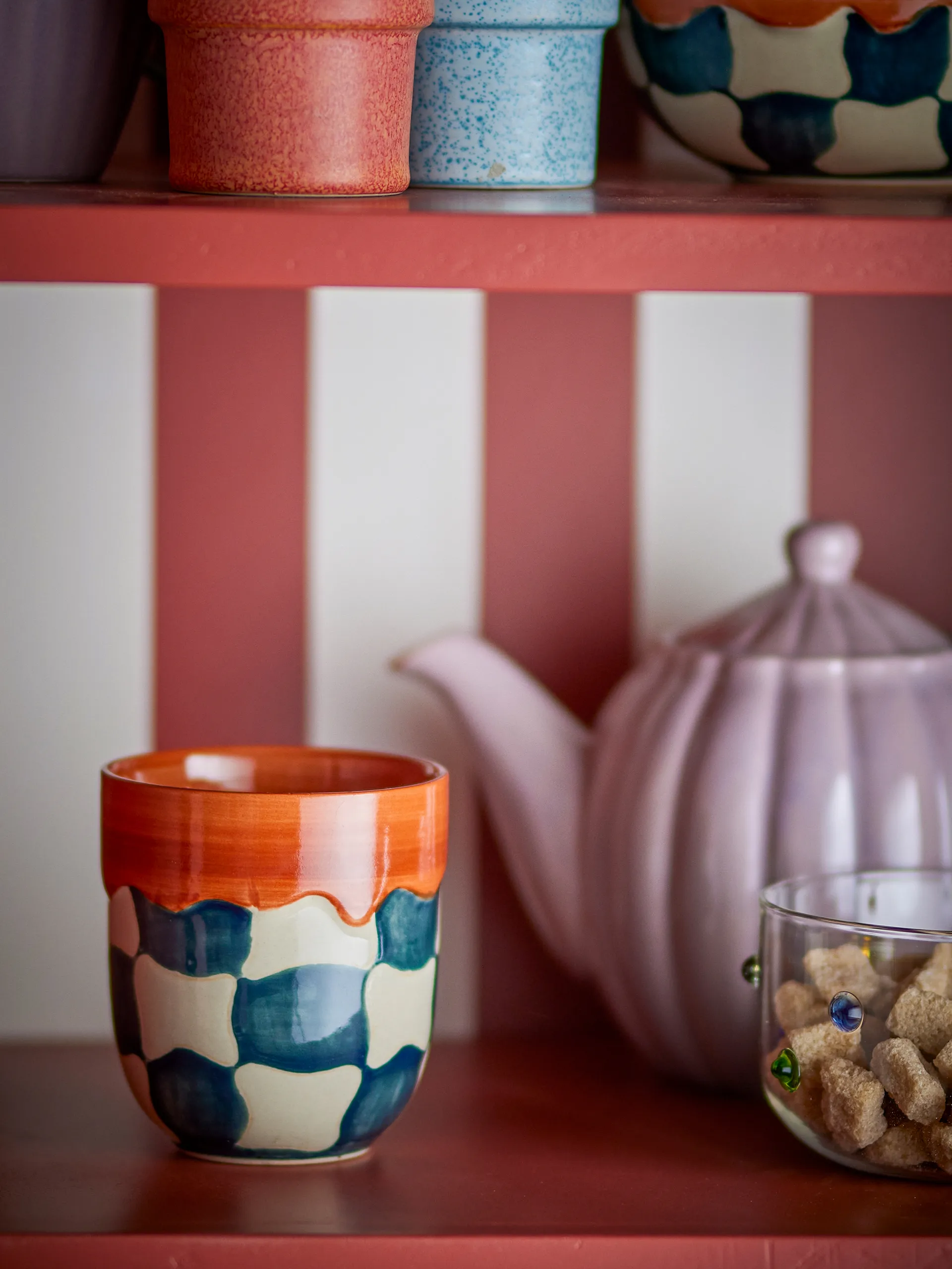 Check Tasse 4-teilig, Blau Bloomingville