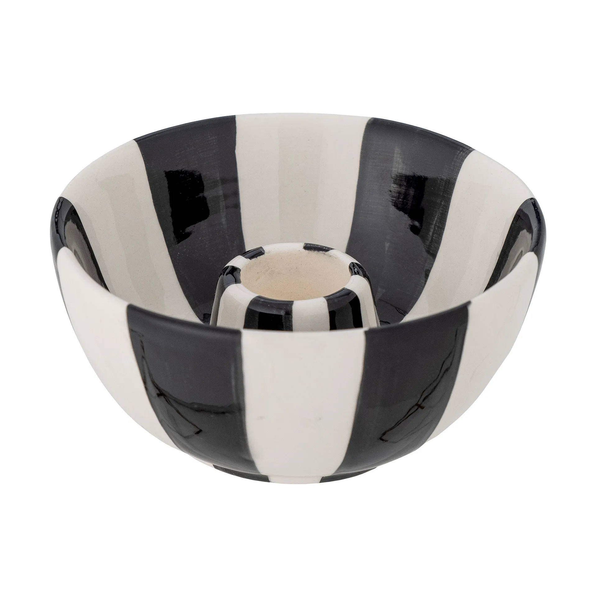 Eja Kerzenhalter Ø9cm, Schwarz-weiß Bloomingville