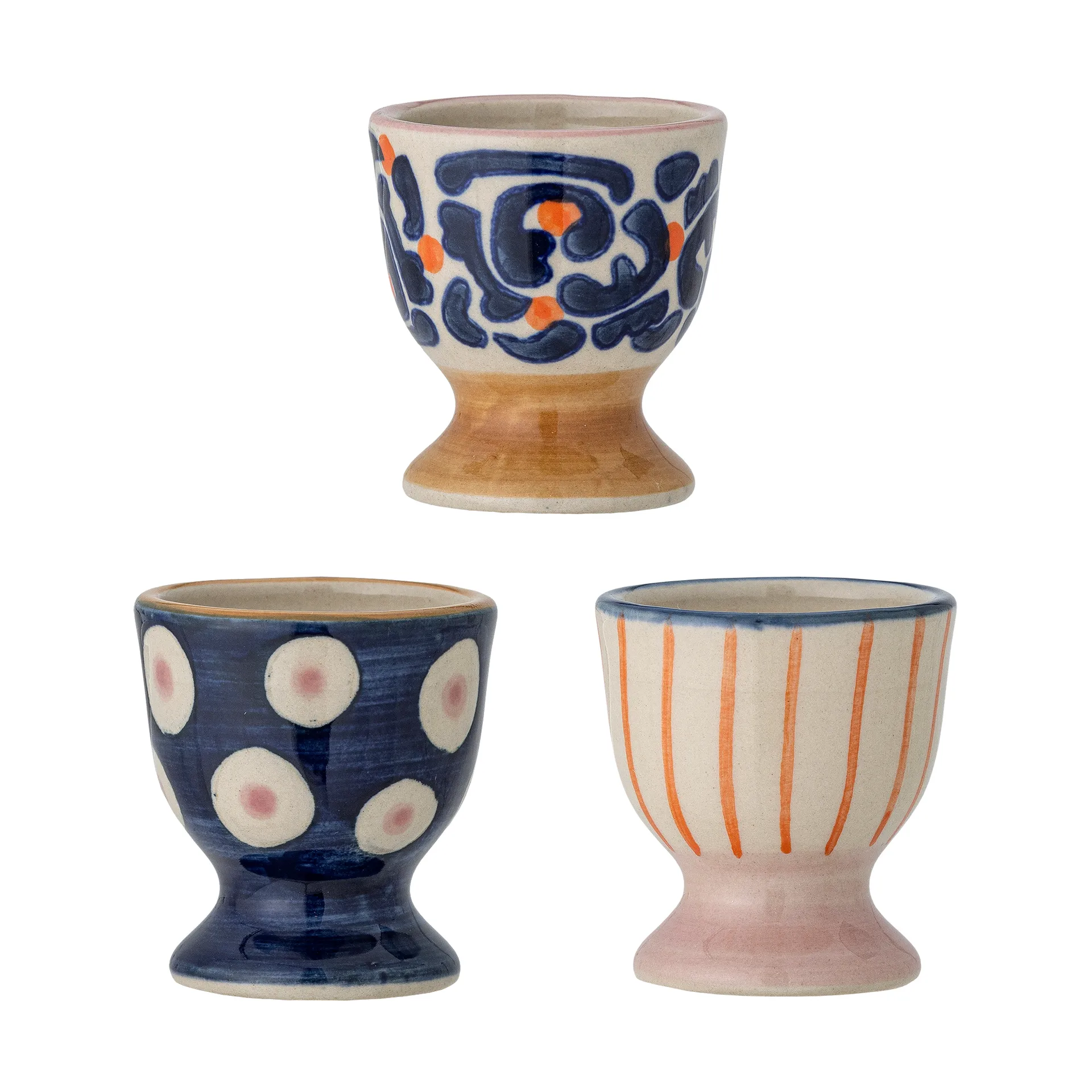 Eviaya Eierbecher 3-teilig, Blau-multi Bloomingville