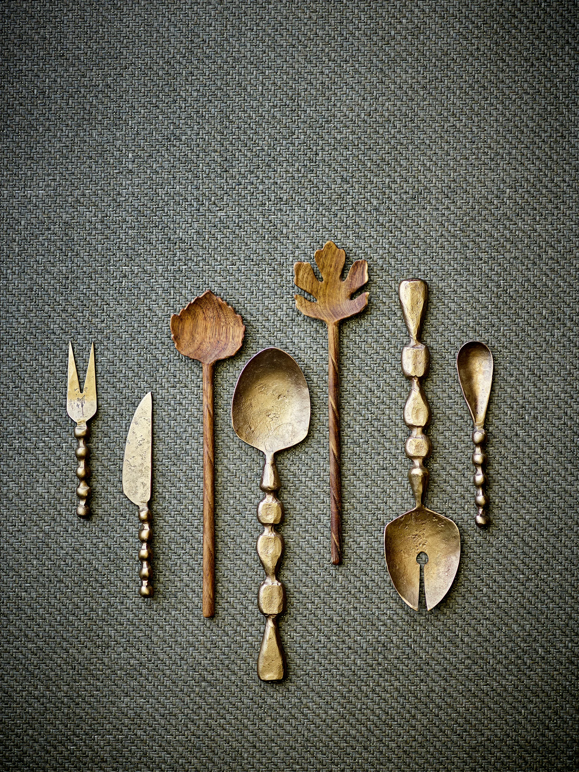 Haolin Käsemesser 3-teilig, Messing Bloomingville