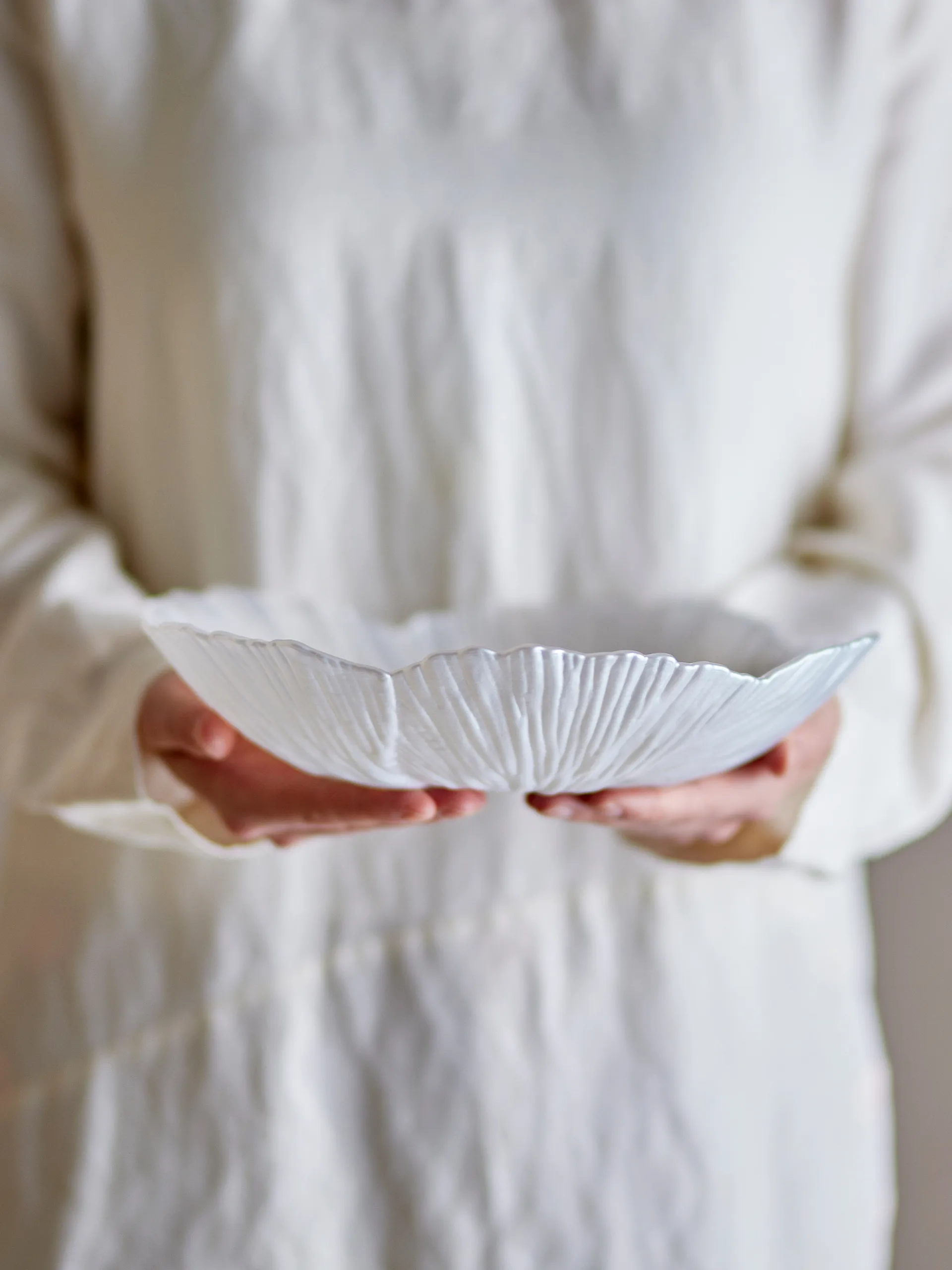 Iani Schale Glas Ø26 cm, Weiß Bloomingville