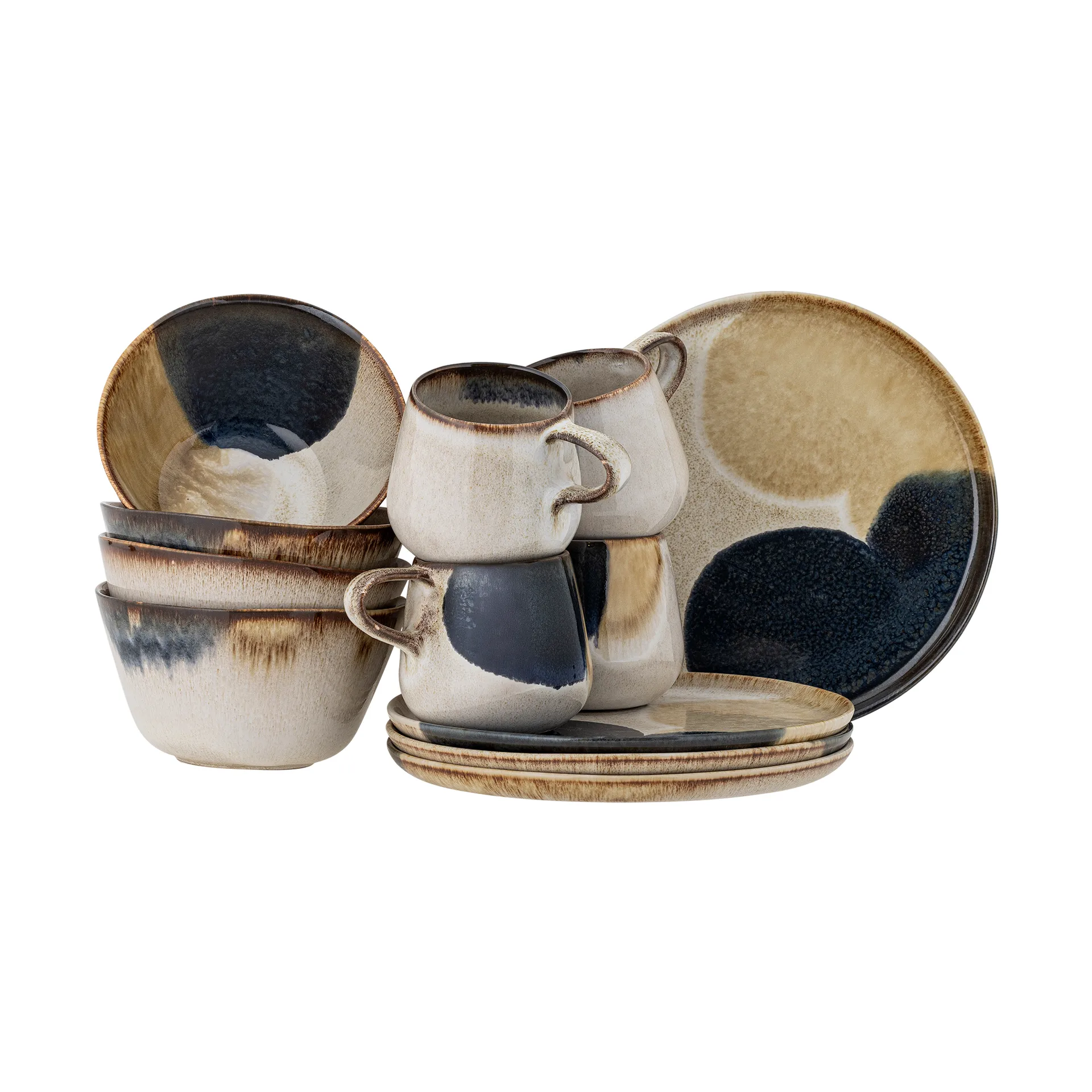 Jules Frühstücksset 12 Teile, Grau Bloomingville