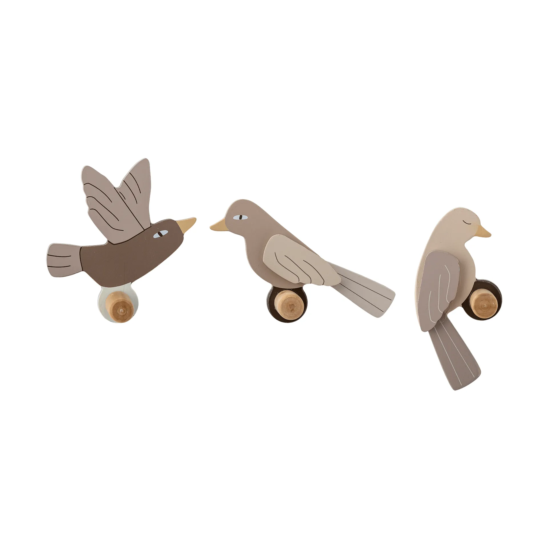Lewi Haken 3 Teile, Vögel, Braun Bloomingville