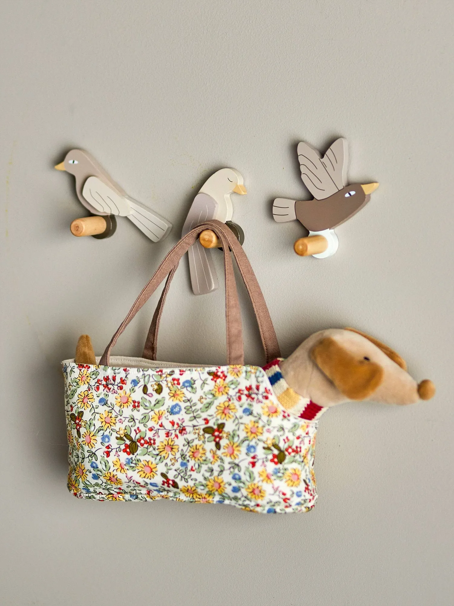 Lewi Haken 3 Teile, Vögel, Braun Bloomingville