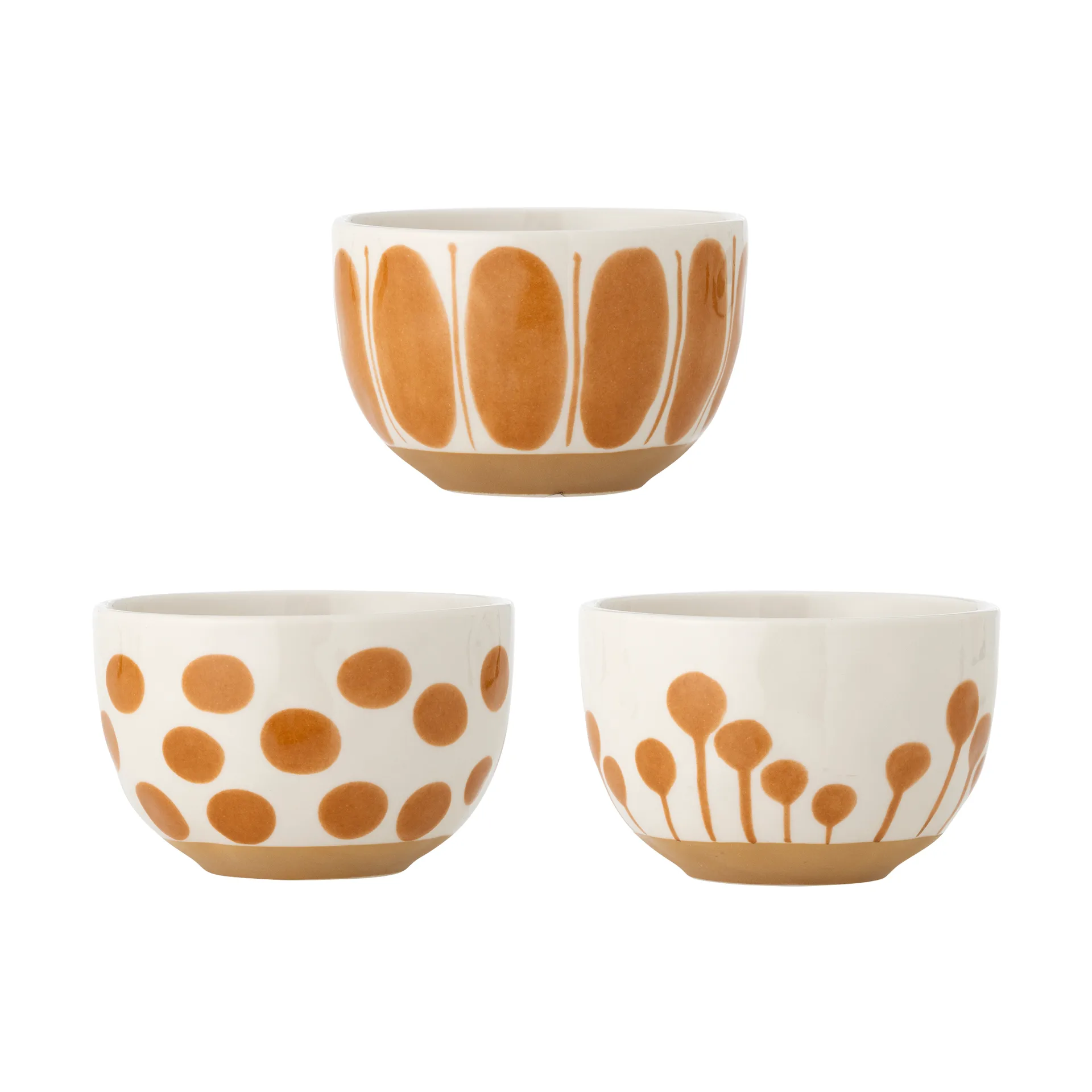 Linora Schale 58 cl 3-teilig, Weiß-braun Bloomingville