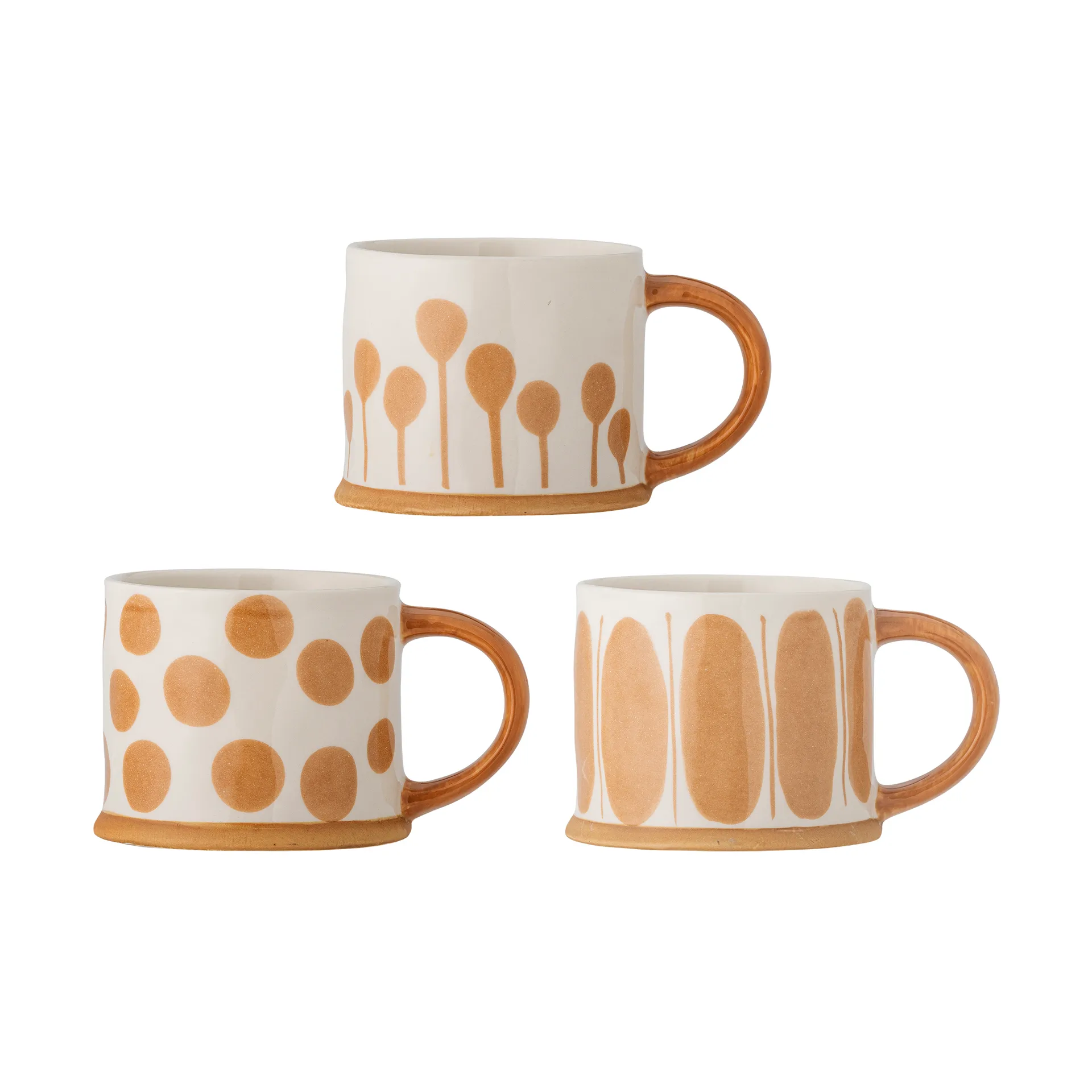 Linora Tasse 45 cl 3er-Pack, Weiß-Braun Bloomingville