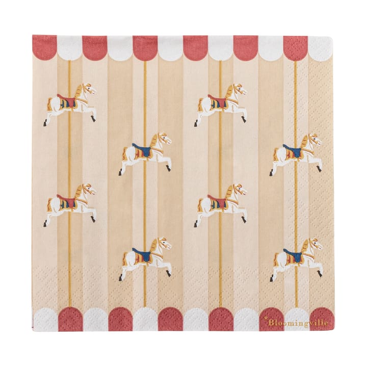 Merry-go-round Serviette 33x33 cm 20-er Packung - Natur - Bloomingville