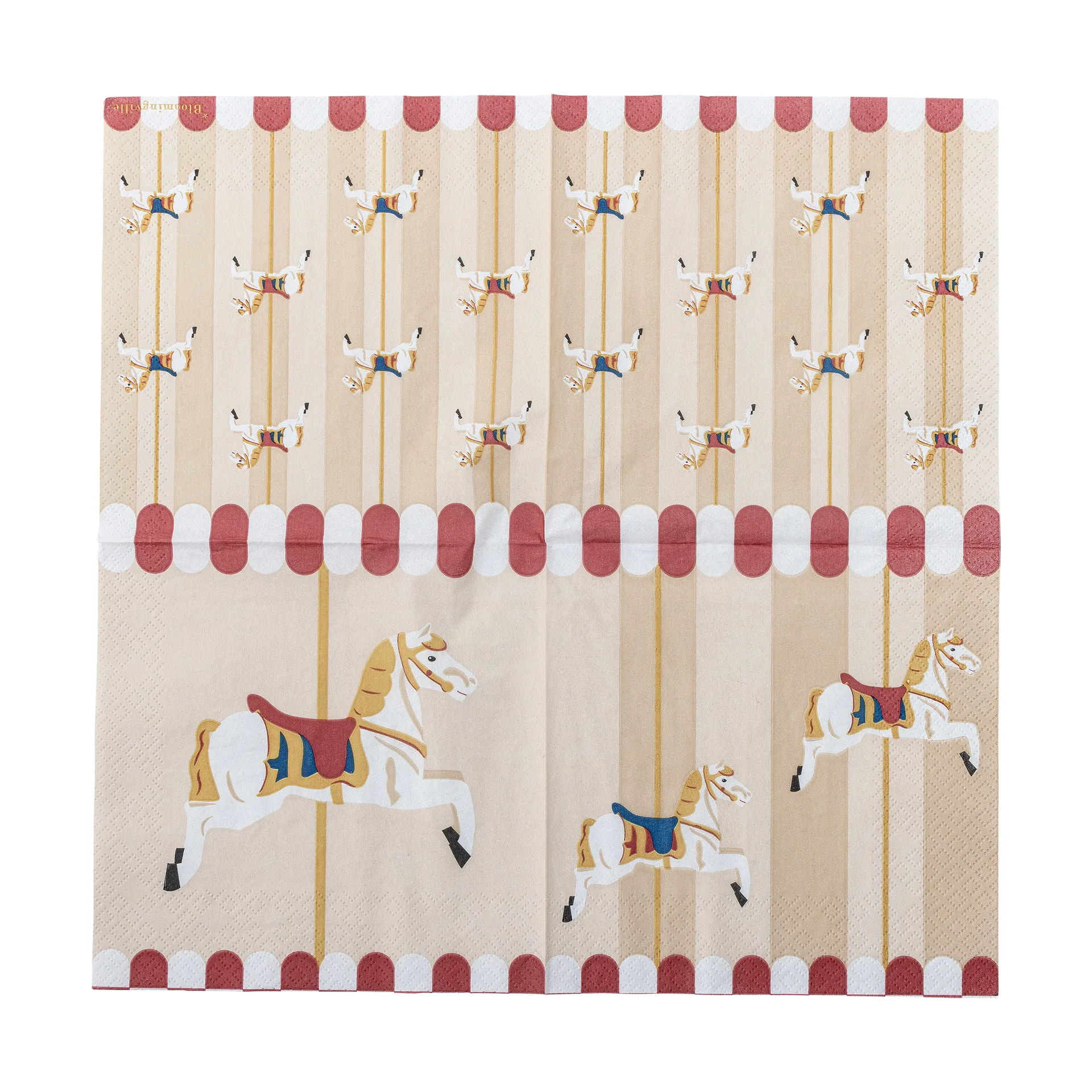 Merry-go-round Serviette 33x33 cm 20-er Packung, Natur Bloomingville