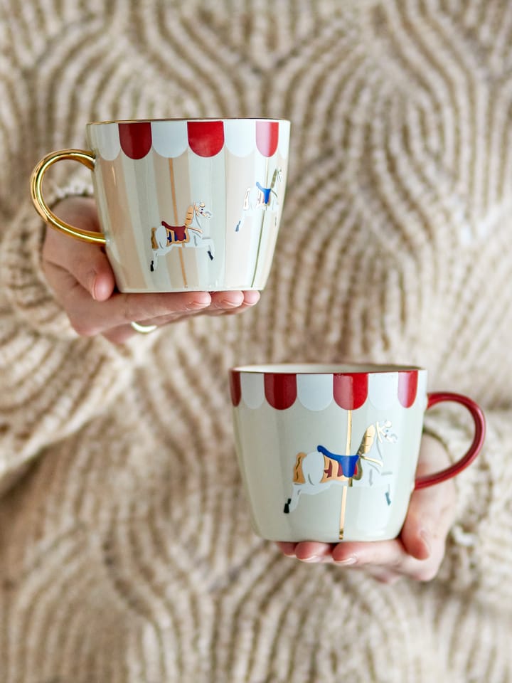 Merry-go-round Tasse 30 cl 2 Teile, Rot-weiß Bloomingville