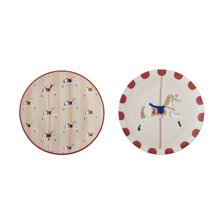 Merry-go-round Teller Ø16 cm 2-teilig - Beige-rot - Bloomingville
