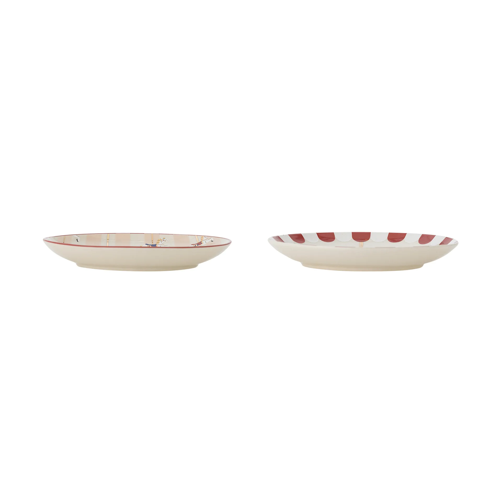 Merry-go-round Teller Ø16 cm 2-teilig, Beige-rot Bloomingville