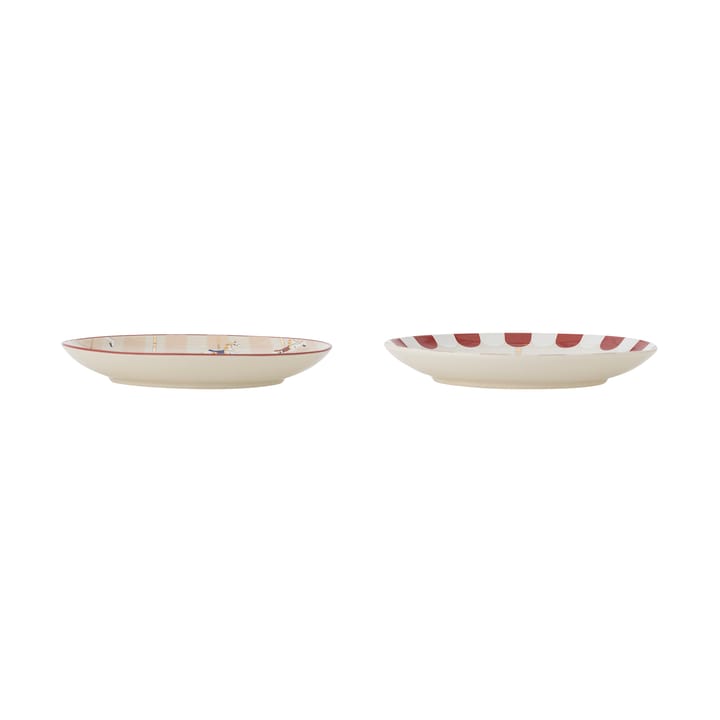 Merry-go-round Teller Ø16 cm 2-teilig, Beige-rot Bloomingville