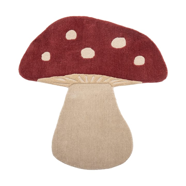 Mushroom Wollteppich 85x90cm, Rot -weiß Bloomingville