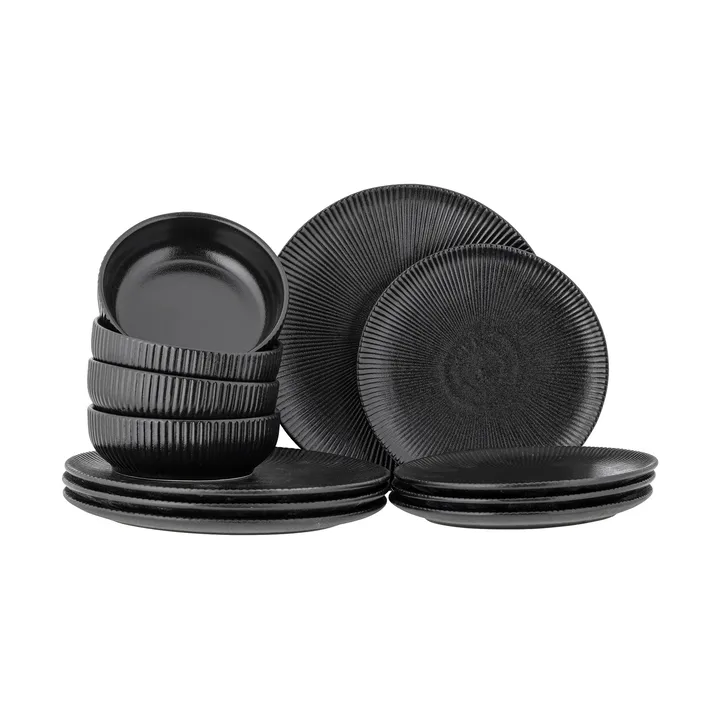 Neri servisset 12 Teile - Schwarz - Bloomingville