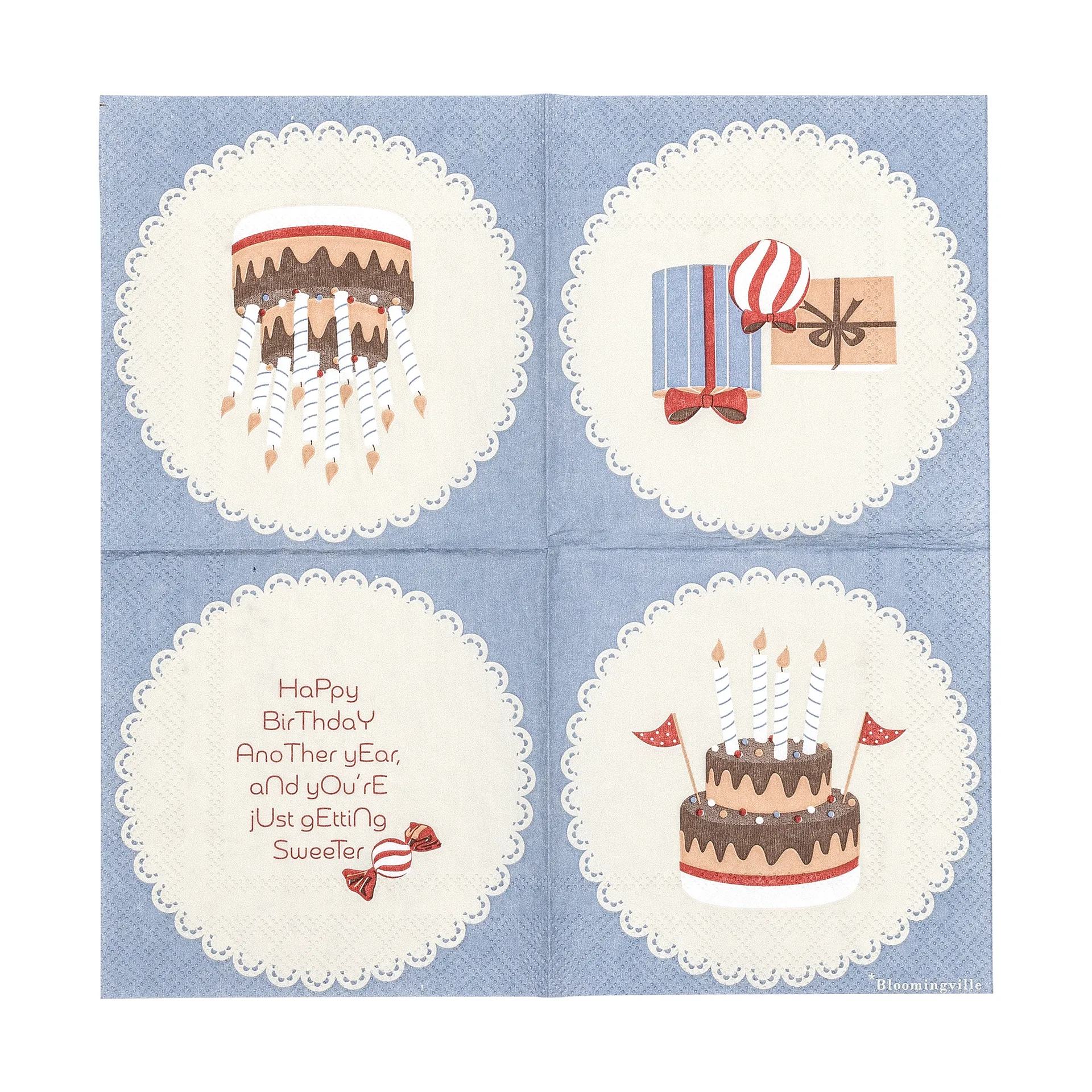 Oscar Servietten 20er-Pack, Blau Bloomingville