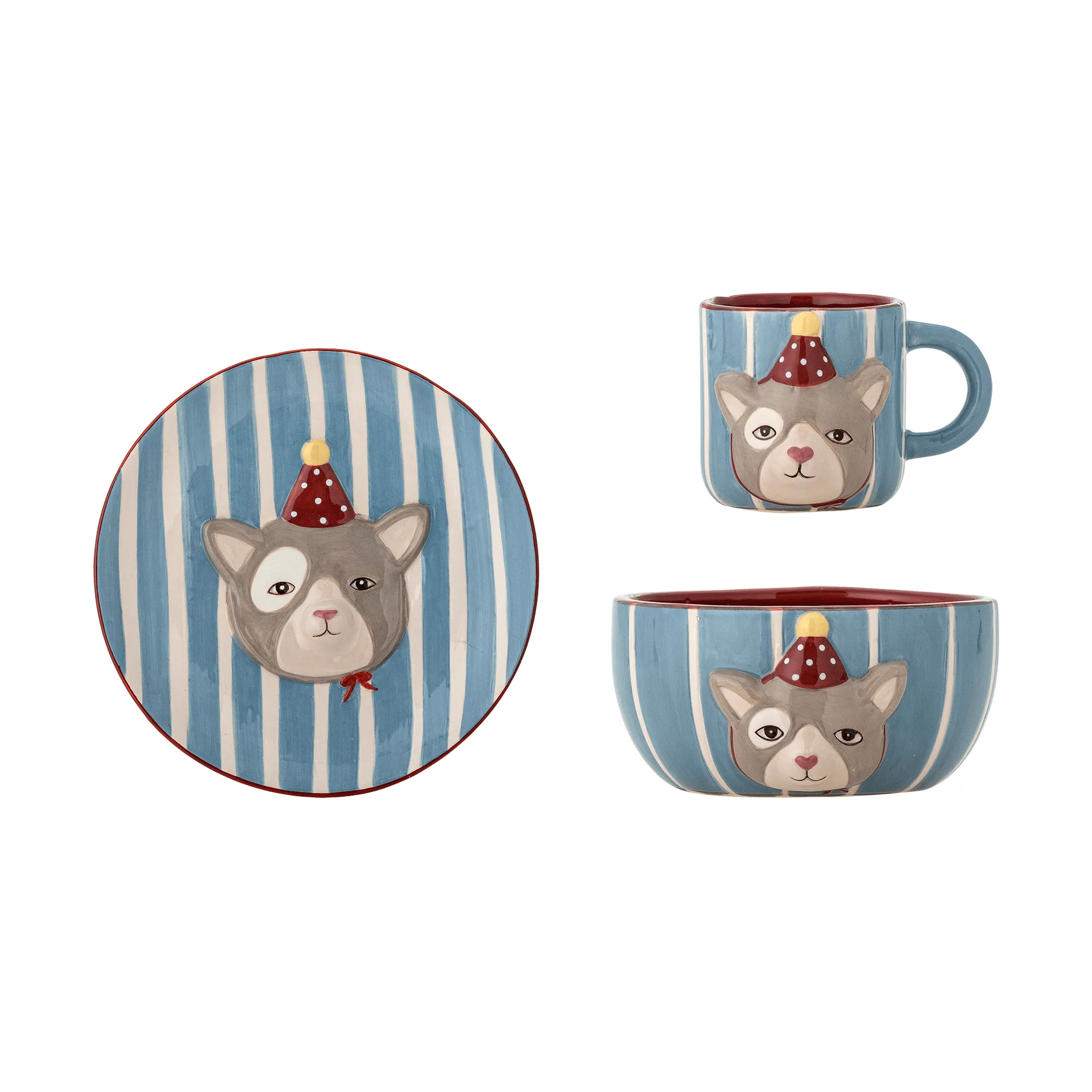 Party-Servierset, Katze, 3-teilig Bloomingville