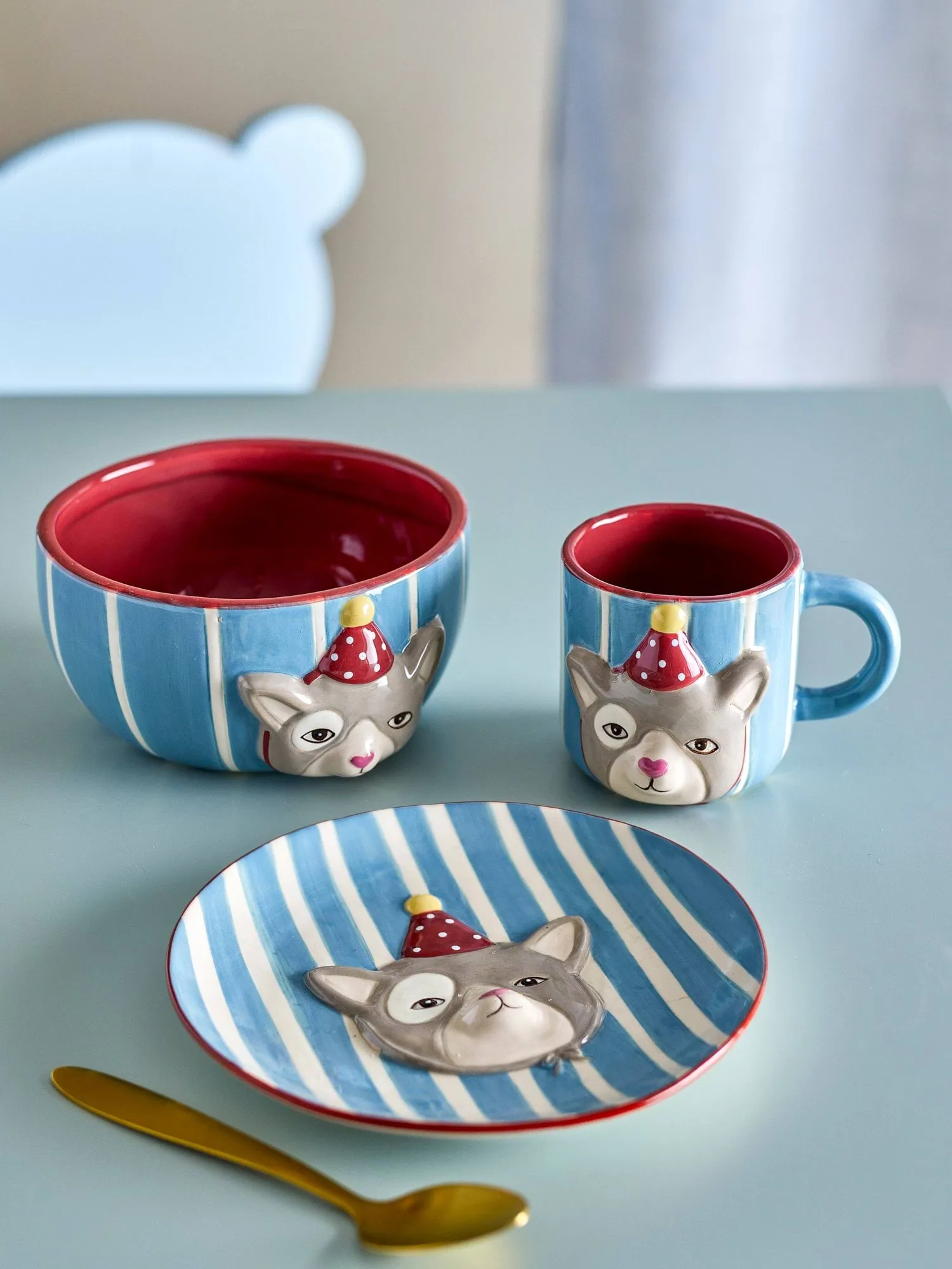 Party-Servierset, Katze, 3-teilig Bloomingville