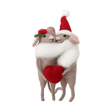 Peo Weihnachtsbaumanhänger Wolle 2 Teile - Braun-Rot, 17 cm - Bloomingville
