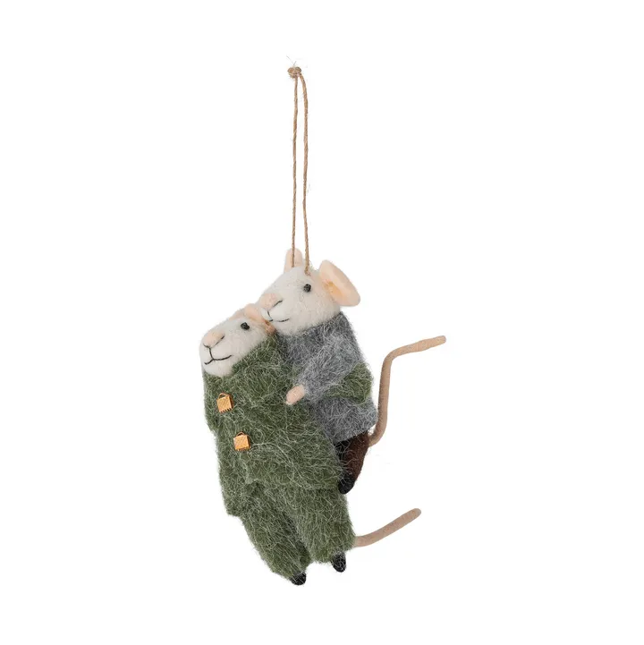 Peo Weihnachtsbaumanhänger Wolle 2 Teile - Grün-Grau, 11 cm - Bloomingville