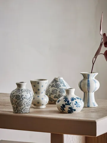 Quinto Vase - Blaues Steinzeug, 5-teilig - Bloomingville