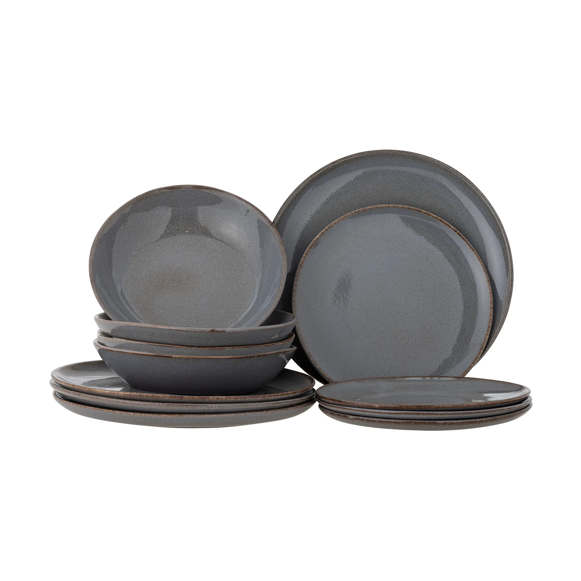 Sandrine Servierset 12 Teile, Grau Bloomingville