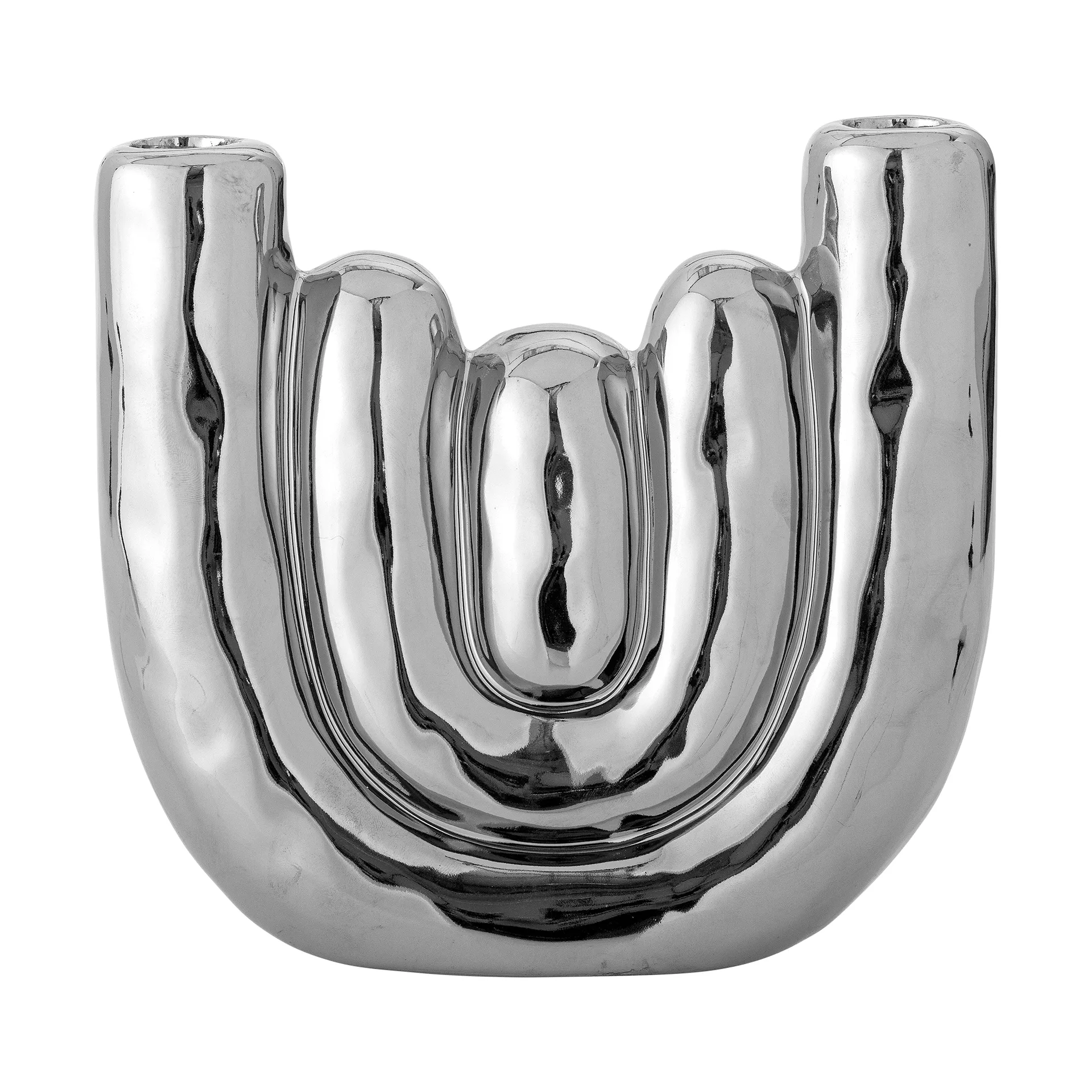 Shine Kerzenhalter, Silber, 18,5x17,5 cm Bloomingville