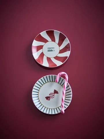 Yule Dessertteller - Rot-Grün, 2-teilig, Ø12,5 cm - Bloomingville