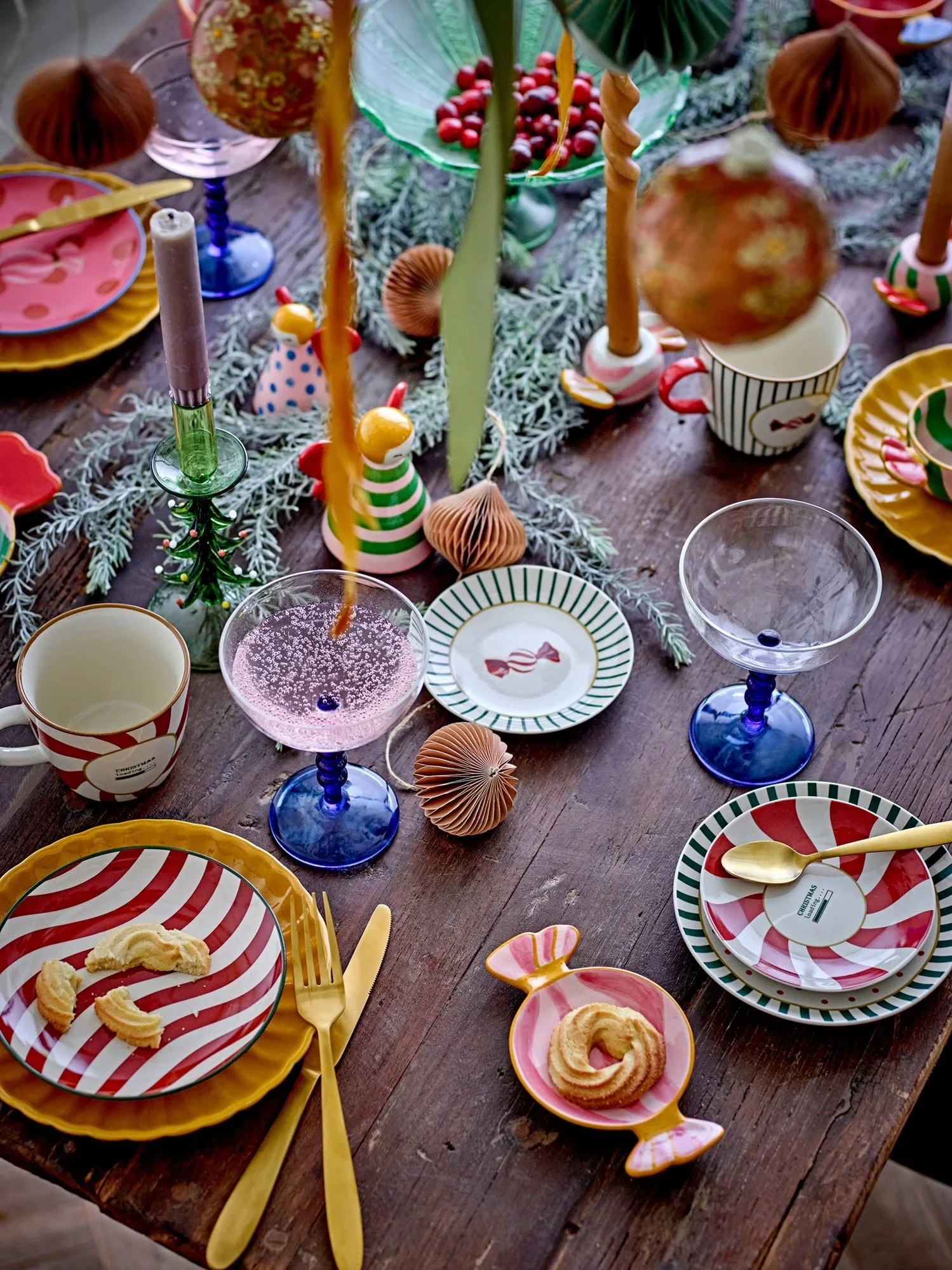 Yule Dessertteller, Rot-Grün, 2-teilig, Ø12,5 cm Bloomingville