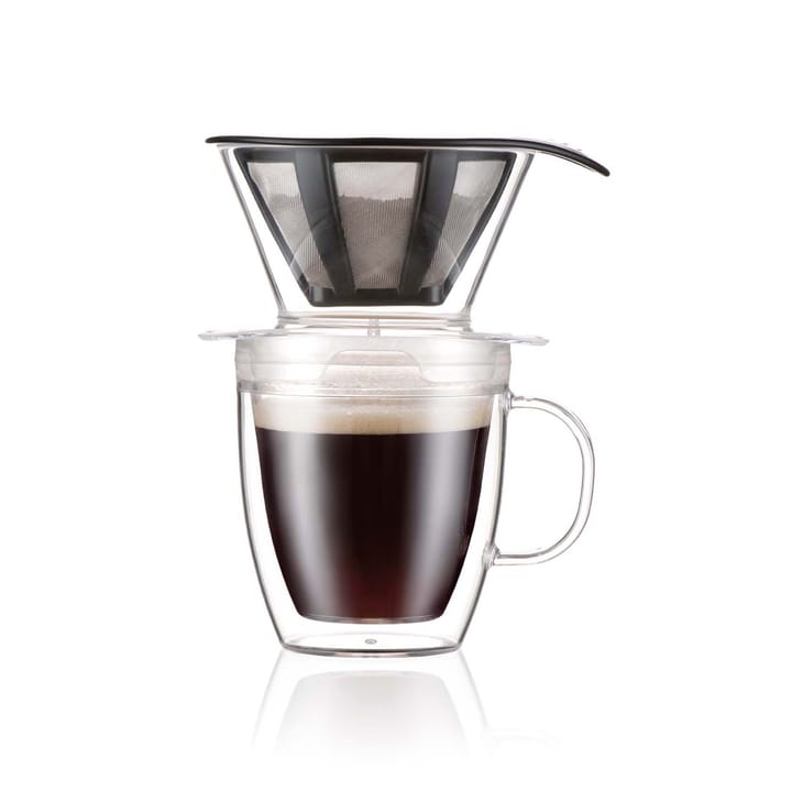 Pour Over doppelwandige Tasse mit Filter 35cl, Transparent Bodum