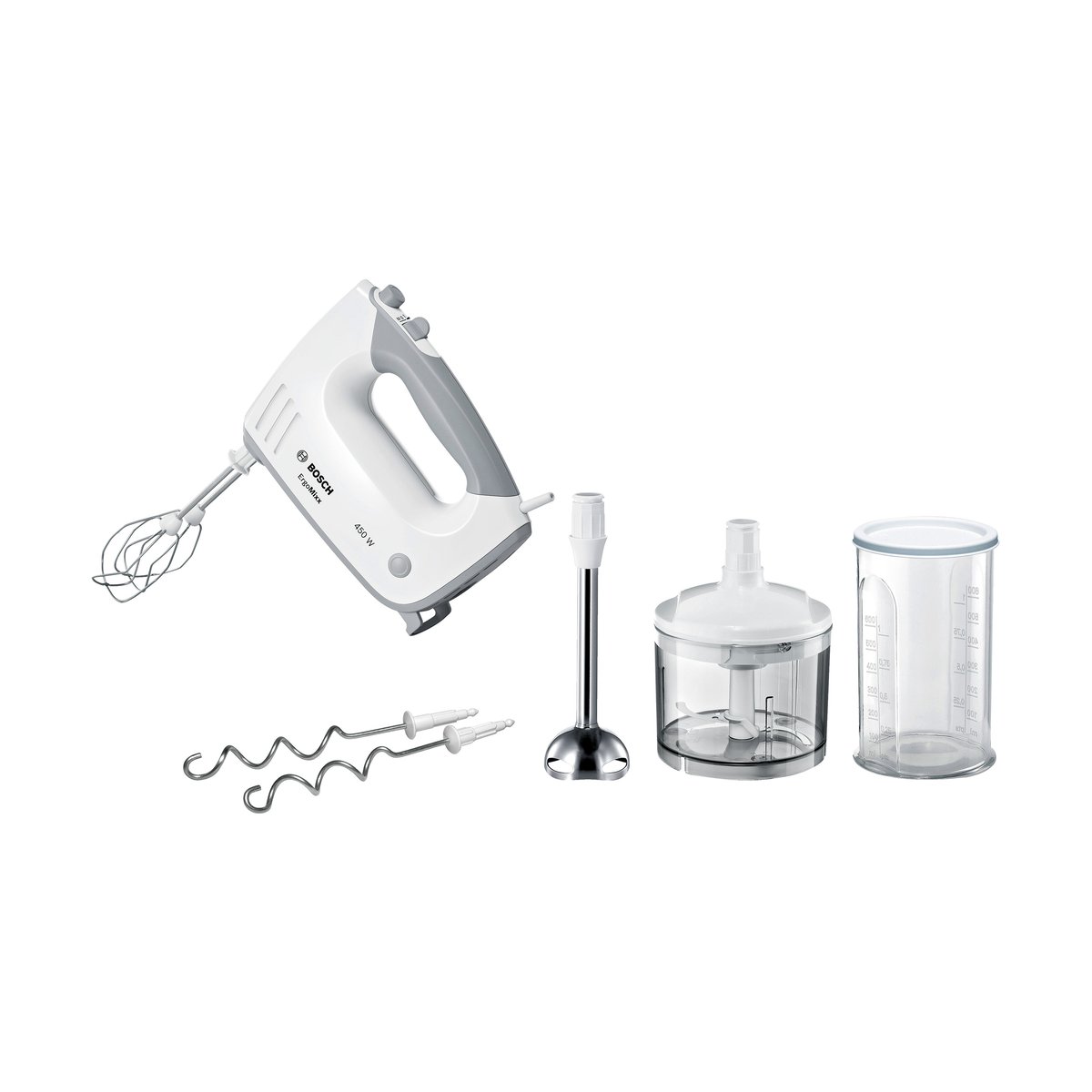 Bosch Bosch ErgoMixx MFQ36480 Handmixer und Stabmixer-Set Weiß-Fenstergrau