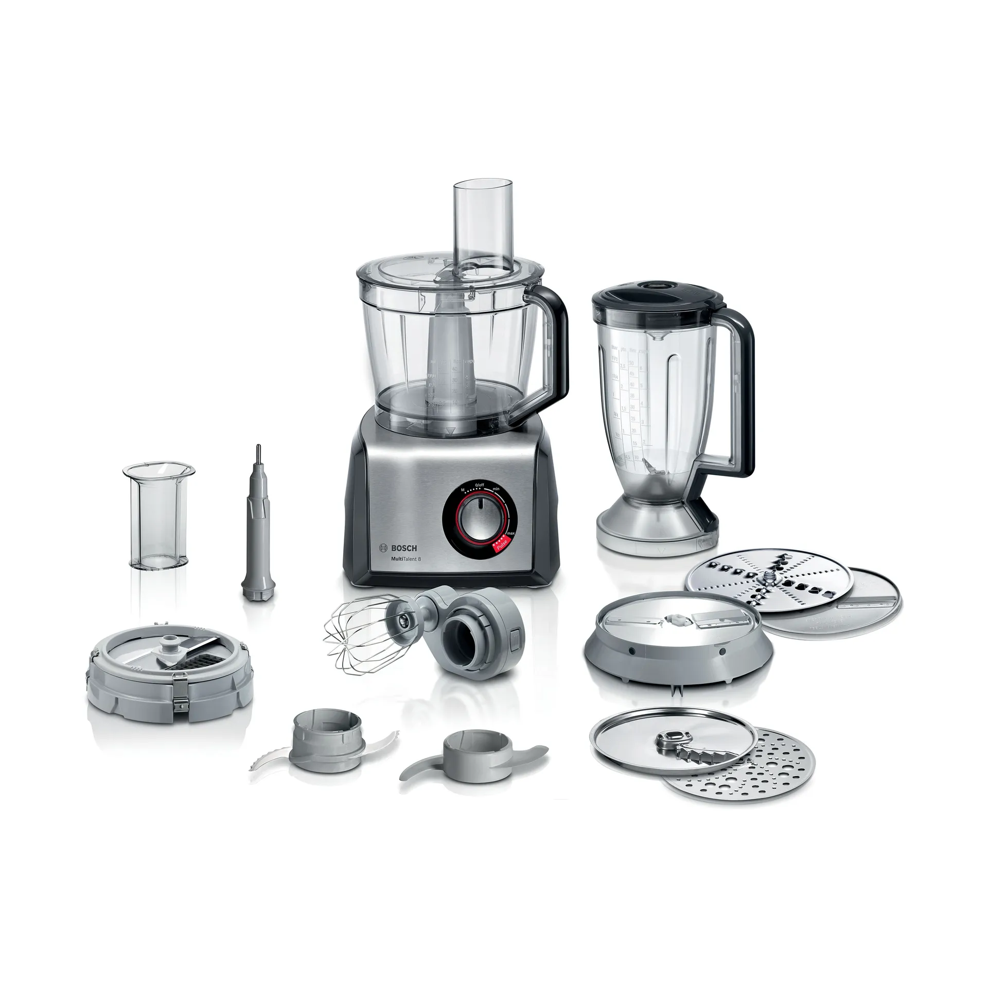 Bosch MultiTalent 8 MC812M865 Küchenmaschine Set 1250W, Schwarz-gebürsteter Edelstahl Bosch