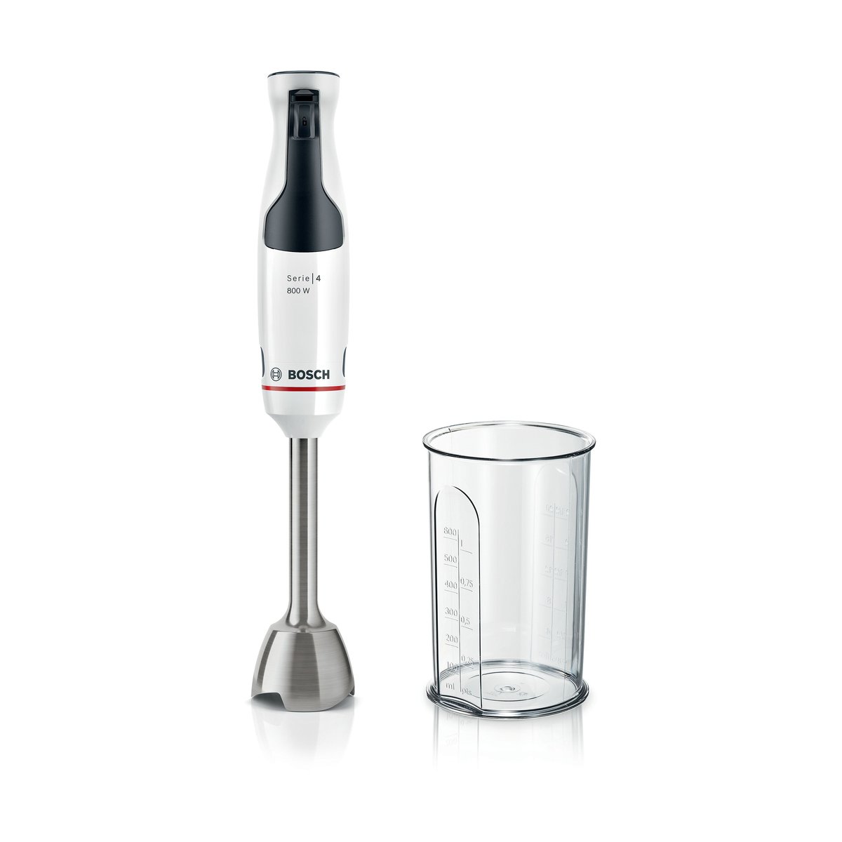 Bosch Bosch Serie 4 ErgoMaster MSM4W410 Stabmixer 800W Weiß-Anthrazit