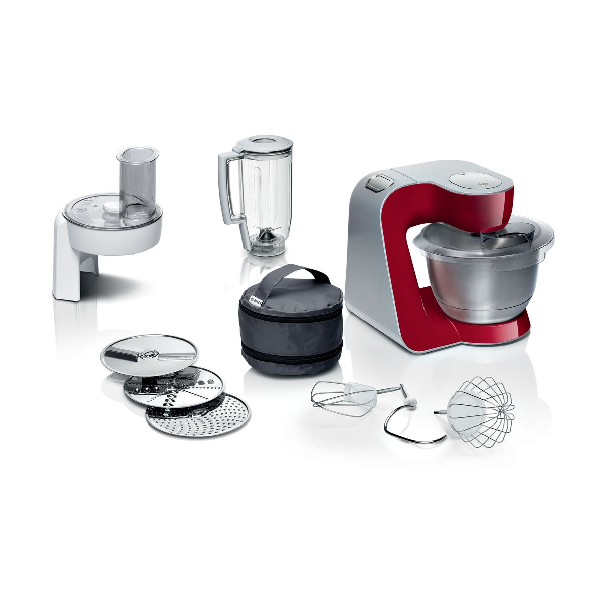Bosch Bosch Serie 4 MUM 5 Küchenmaschine 1000W Rot-Silber