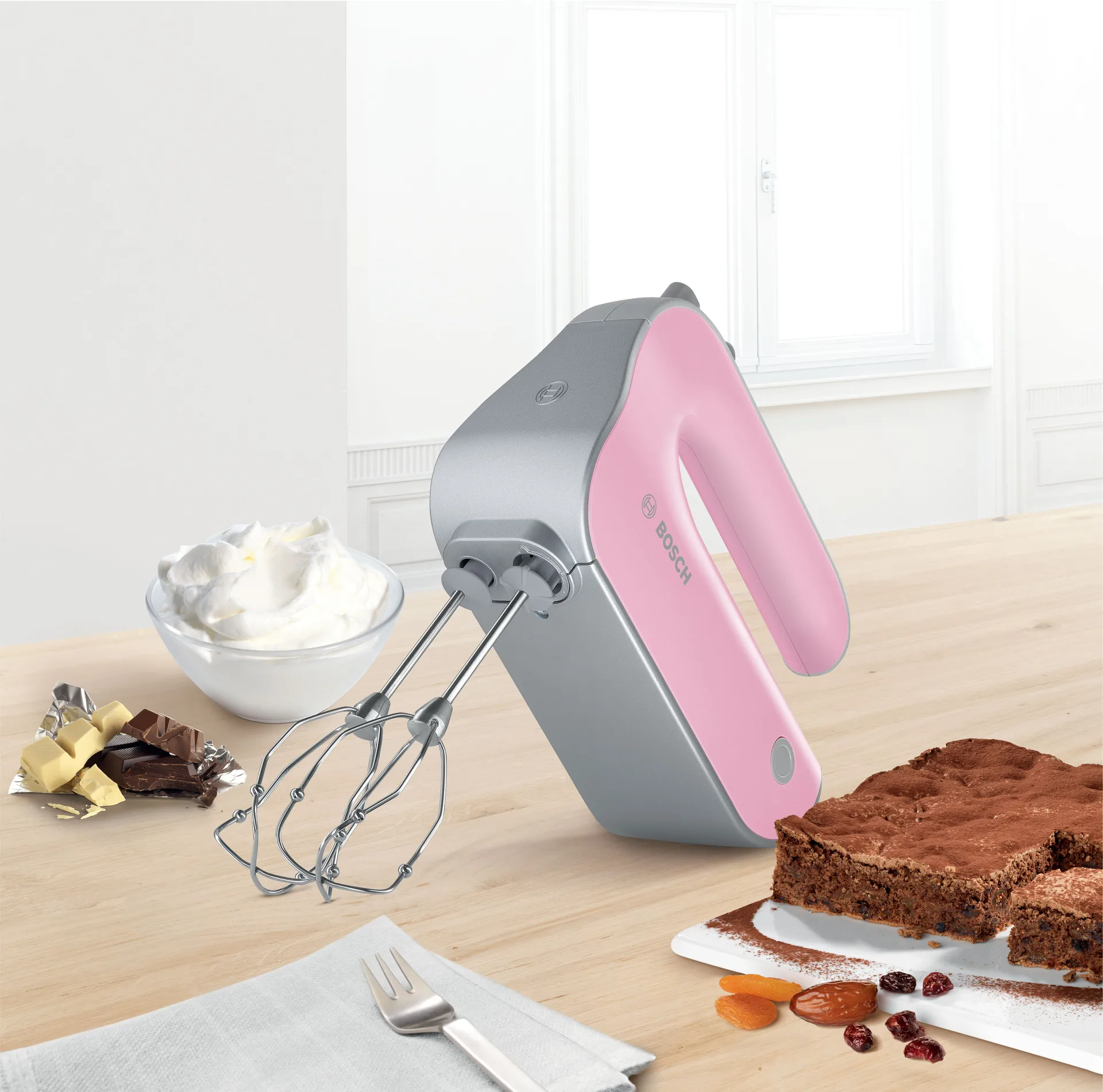 Bosch Styline MFQ4030 Handmixer 500W, Rosa-grau Bosch