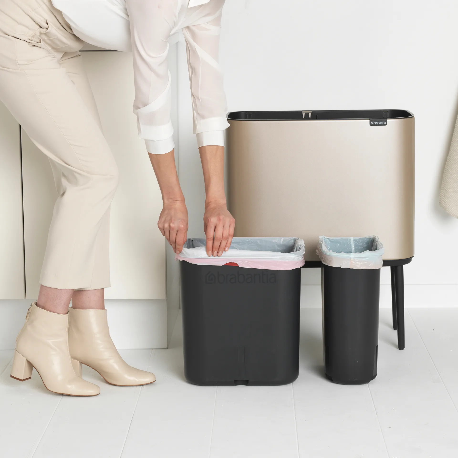 Bo touch bin 11+23 Liter, Metallic Gold Brabantia