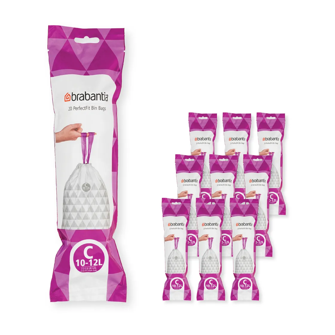 Brabantia PerfectFit Müllbeutel 200 Stück, Modell c, 10-12 l Brabantia