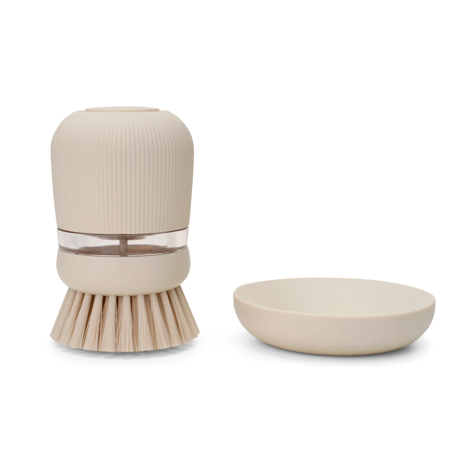 Brabantia Spülmittel-Schale mit Spülbürste, Soft beige Brabantia