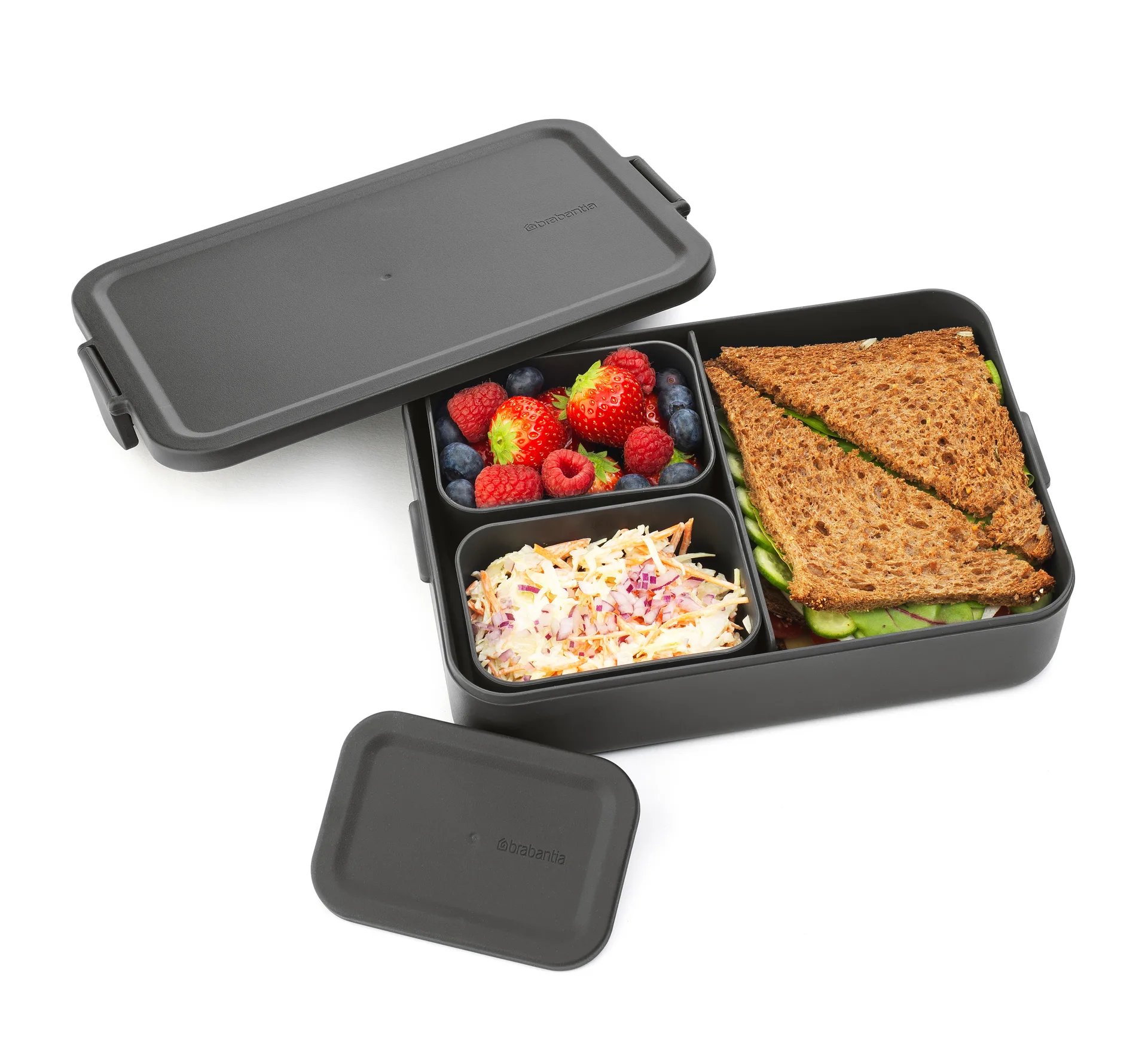 Make & Take bento Lunchbox groß 2 L, Dunkelgrau Brabantia